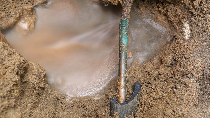 Green copper pipes can be a sign of leaking plumbing