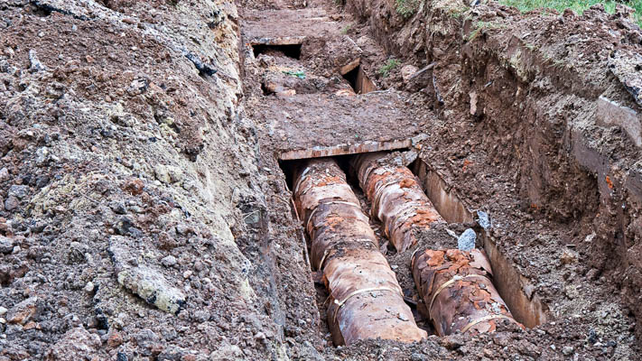 Cast iron sewer pipes can be over 50 years old